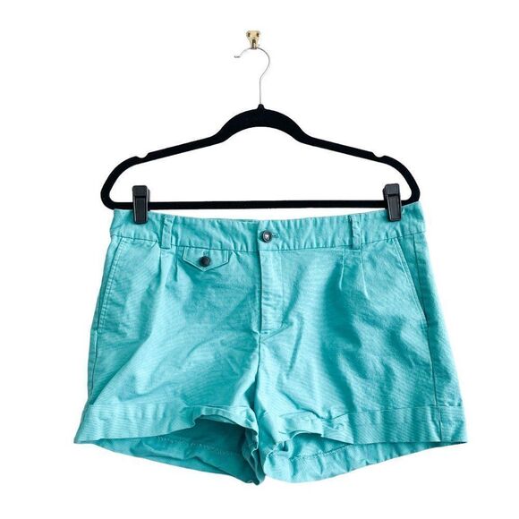 Banana Republic Women's Martin Fit Turquoise Shorts Cuffed Size 12 - Picture 1 of 9